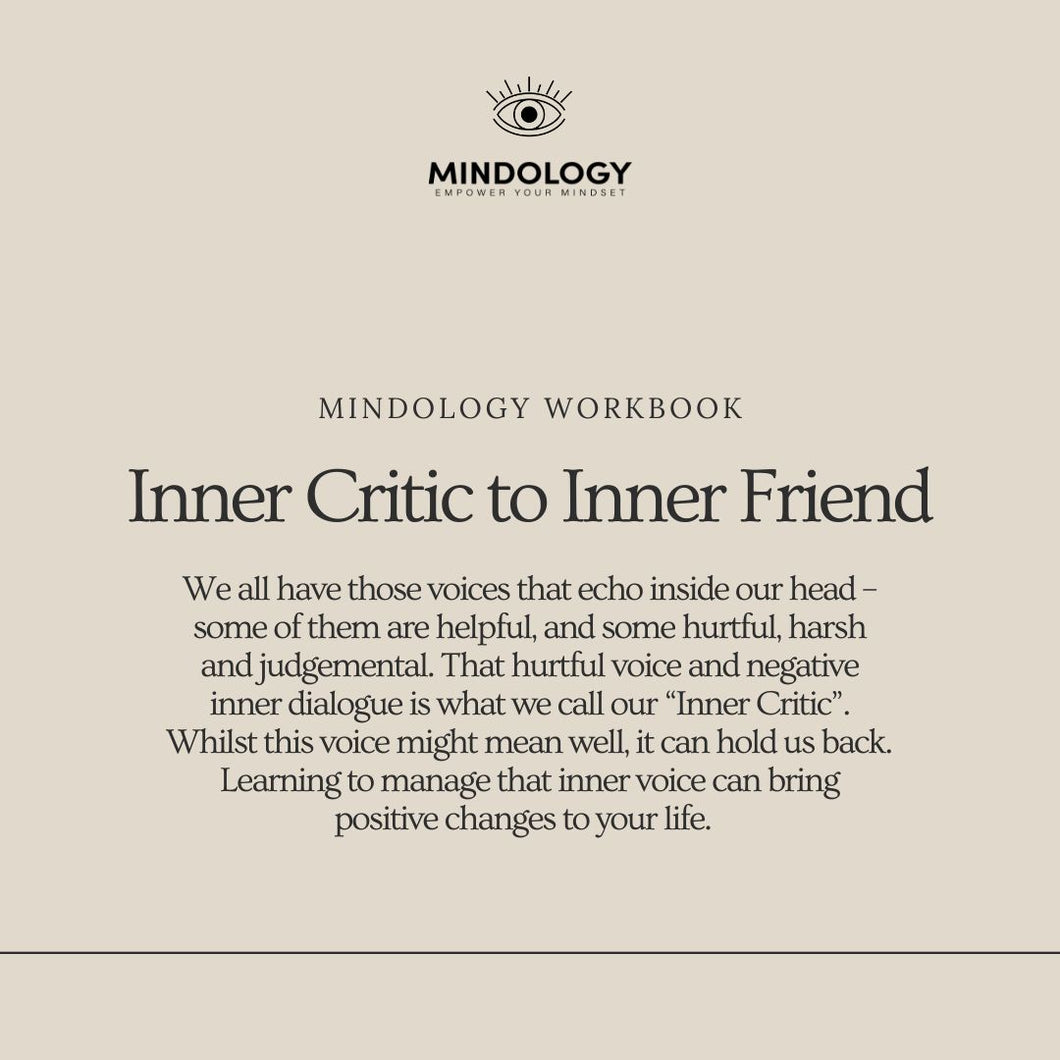 Mindology - Inner Critic to Inner Friend Workbook
